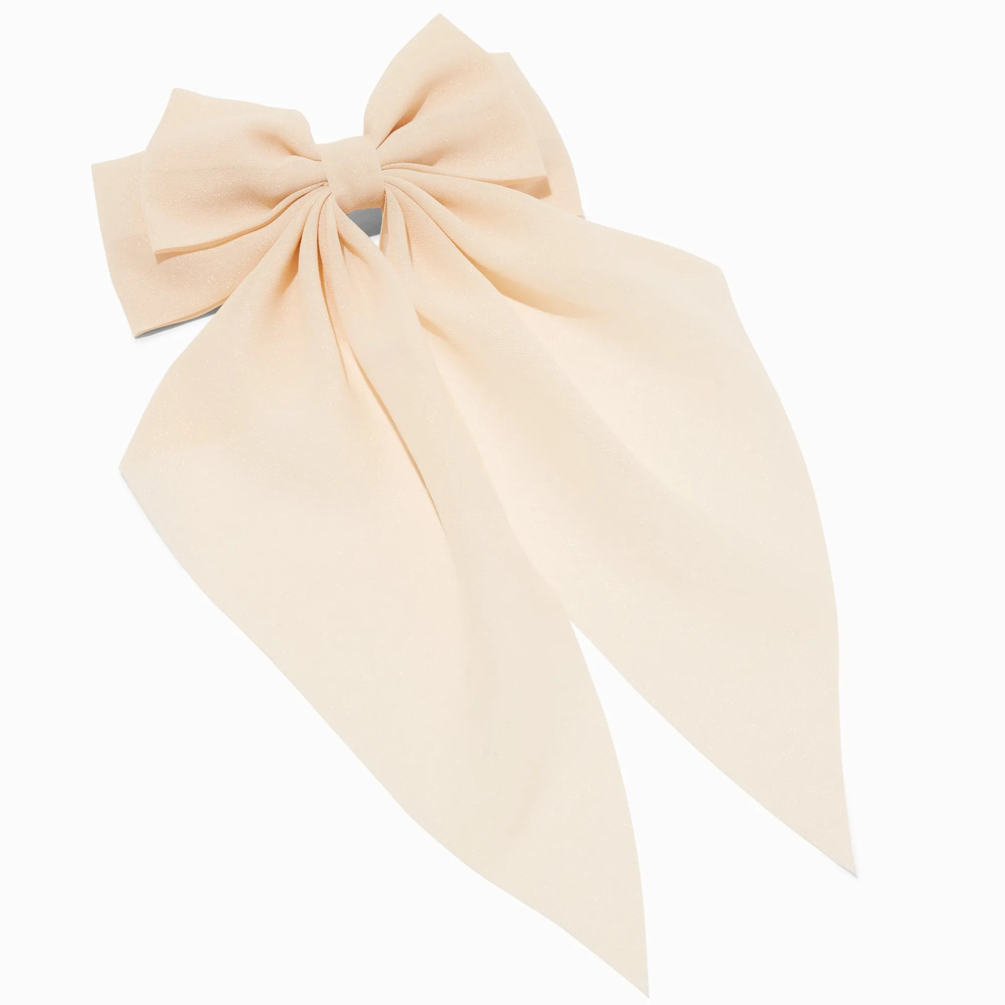 Claire's Noeuds Pour Cheveux|Barrettes Et Pinces-Barrette à longs pans avec nœud couleur ivoire