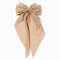 Claire's Noeuds Pour Cheveux|Barrettes Et Pinces-Barrette à longs pans avec nœud taupe