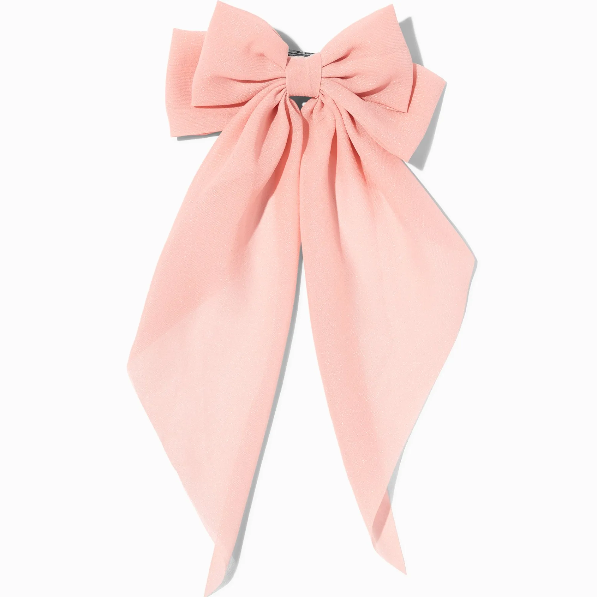 Claire's Noeuds Pour Cheveux|Barrettes Et Pinces-Barrette à nœud avec long ruban rose tendre
