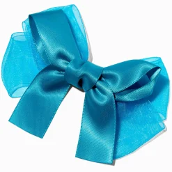 Claire's Noeuds Pour Cheveux|Barrettes Et Pinces-Barrette à nœud en mousseline satinée bleu canard Claire's Club