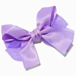 Claire's Noeuds Pour Cheveux-Barrette à nœud en mousseline satinée lilas Claire's Club