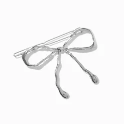 Claire's Noeuds Pour Cheveux|Barrettes Et Pinces-Barrette à nœud en métal couleur argentée