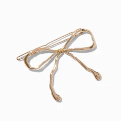 Claire's Noeuds Pour Cheveux|Barrettes Et Pinces-Barrette à nœud en métal couleur dorée