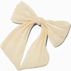 Claire's Noeuds Pour Cheveux|Barrettes Et Pinces-Barrette à nœud en organza couleur ivoire