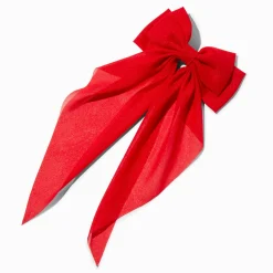 Claire's Noeuds Pour Cheveux|Barrettes Et Pinces-Barrette à nœud à longs pans rouge