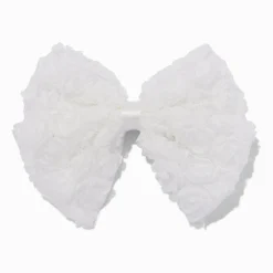 Claire's Noeuds Pour Cheveux|Barrettes Et Pinces-Barrette à nœud rose blanche Claire's Club
