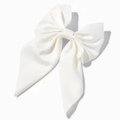 Claire's Noeuds Pour Cheveux|Barrettes Et Pinces-Barrette à nœud satiné blanc