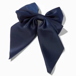 Claire's Noeuds Pour Cheveux|Barrettes Et Pinces-Barrette à nœud satiné bleu marine
