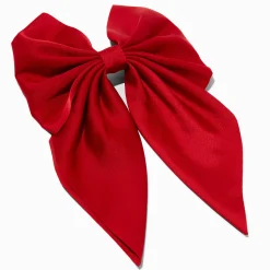 Claire's Noeuds Pour Cheveux|Barrettes Et Pinces-Barrette à nœud satinée rouge