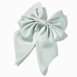 Claire's Noeuds Pour Cheveux|Barrettes Et Pinces-Barrette à nœud satiné vert sauge
