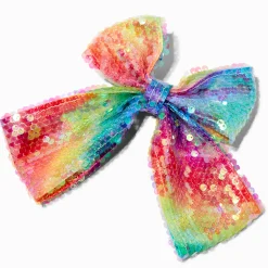 Claire's Noeuds Pour Cheveux-Barrette à nœud sequins arc-en-ciel Claire's Club
