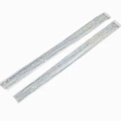 Claire's Barrettes Et Pinces|Perruques Et Extensions-Barrettes avec cheveux synthétiques et guirlande couleur argentée - Lot de 2