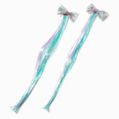 Claire's Barrettes Et Pinces|Perruques Et Extensions-Barrettes avec cheveux synthétiques à nœuds pastel shaker Claire's Club - Lot de 2