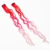 Claire's Perruques Et Extensions-Barrettes avec extensions de cheveux synthétiques bouclés dégradés rouges et roses - Lot de 2
