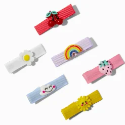 Claire's Barrettes Et Pinces-Barrettes à cheveux avec noeud ruban breloque pastel d'été scintillantes pour enfants