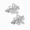 Claire's Barrettes Et Pinces-Barrettes à cheveux à fleurs en strass couleur argentée Claire's Club - Lot de 2