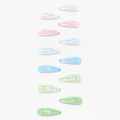 Claire's Barrettes Et Pinces-Barrettes clic clac au motif vichy pastel Claire's Club - Lot de 12