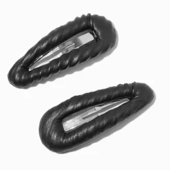 Claire's Barrettes Et Pinces-Barrettes clic clac bombées noires - Lot de 2