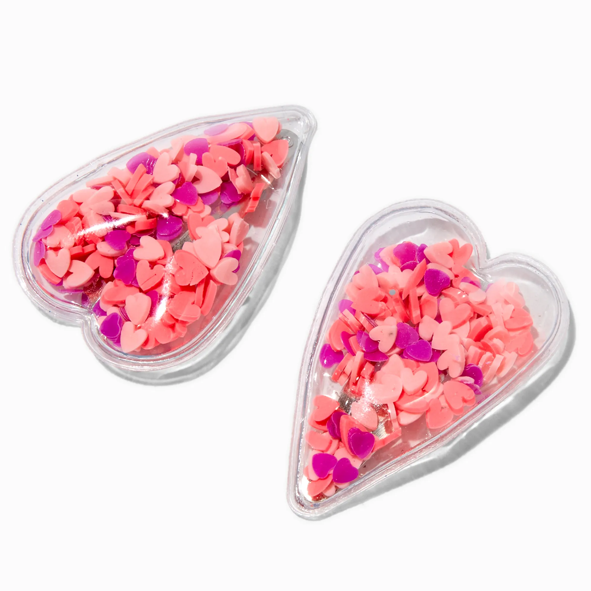Claire's Barrettes Et Pinces-Barrettes clic clac cœur shaker rose Claire's Club - Lot de 2