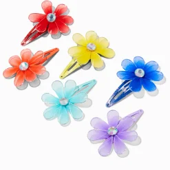 Claire's Barrettes Et Pinces-Barrettes clic clac fleurs en filet arc-en-ciel Claire's Club - Lot de 6