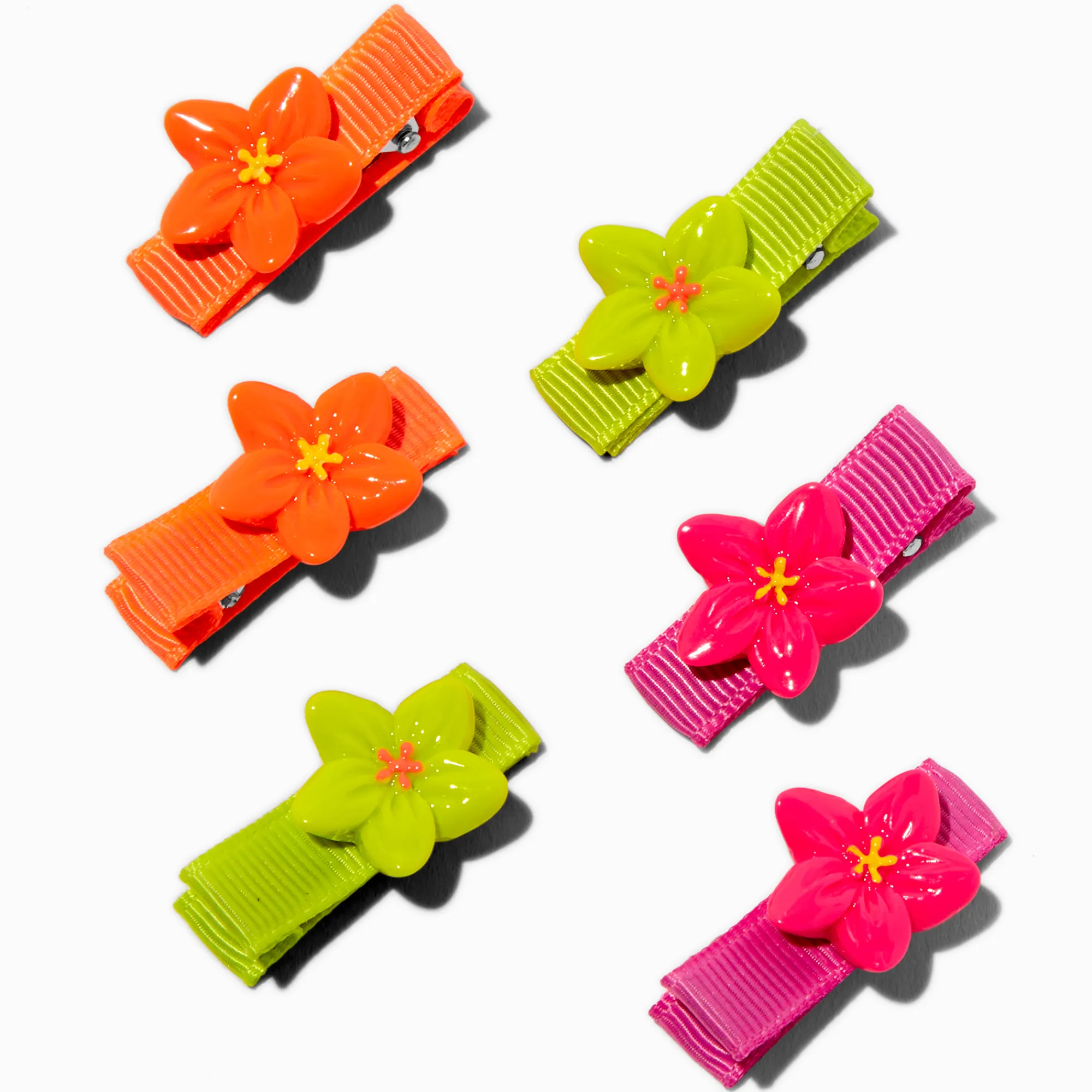 Claire's Barrettes Et Pinces-Barrettes clic clac fleurs fluo Claire's Club - Lot de 6