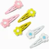 Claire's Barrettes Et Pinces-Barrettes clic clac fleurs pastel Claire's Club - Lot de 6