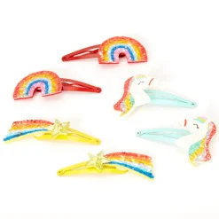 Claire's Barrettes Et Pinces-Barrettes clic clac magiques à paillettes arc-en-ciel Claire's Club - Lot de 6