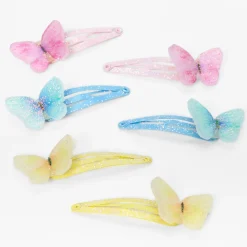 Claire's Barrettes Et Pinces-Barrettes clic clac motif papillon pailleté pastel Claire's Club - Lot de 6