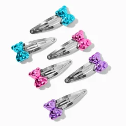 Claire's Barrettes Et Pinces-Barrettes clic clac ours chromées - Lot de 6
