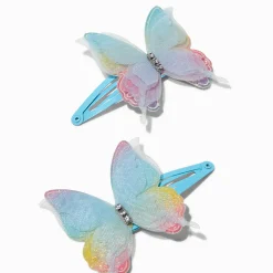 Claire's Barrettes Et Pinces-Barrettes clic clac papillon bleues Claire's Club - Lot de 2