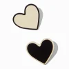 Claire's Barrettes Et Pinces-Barrettes à cœur crème et noires - Lot de 2