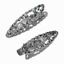 Claire's Barrettes Et Pinces-Barrettes cœur dégoulinant iridescentes - Lot de 2