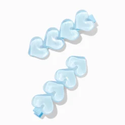 Claire's Barrettes Et Pinces-Barrettes à cœurs bombés bleus - Lot de 2