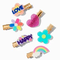 Claire's Barrettes Et Pinces-Barrettes « Happy » arc-en-ciel Claire's Club - Lot de 6