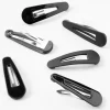 Claire's Barrettes Et Pinces-Barrettes noires au fini brillant et mat - Lot de 6