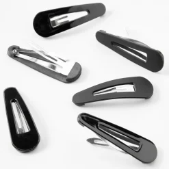 Claire's Barrettes Et Pinces-Barrettes noires au fini brillant et mat - Lot de 6