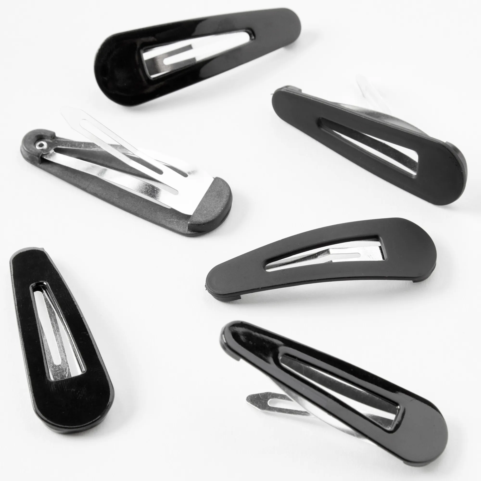 Claire's Barrettes Et Pinces-Barrettes noires au fini brillant et mat - Lot de 6