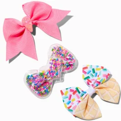 Claire's Noeuds Pour Cheveux|Barrettes Et Pinces-Barrettes à nœud crème glacée Claire's Club - Lot de 3
