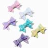 Claire's Noeuds Pour Cheveux-Barrettes à nœud à paillettes pastel Claire's Club - Lot de 6