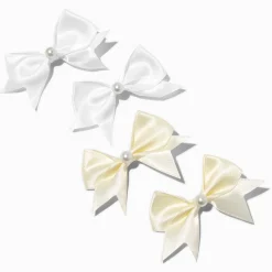 Claire's Noeuds Pour Cheveux-Barrettes à nœud satinées perle d'imitation Claire's Club - Lot de 4