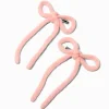 Claire's Noeuds Pour Cheveux-Barrettes à nœuds tricotés rose tendre- Lot de 2