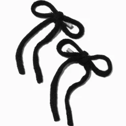 Claire's Noeuds Pour Cheveux-Barrettes à nœud tricotés noirs - Lot de 2