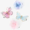 Claire's Fleurs Pour Cheveux|Barrettes Et Pinces-Barrettes papillon à fleurs Claire's Club - Lot de 4