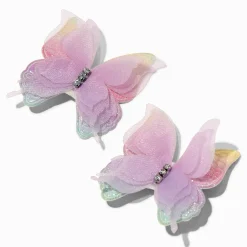 Claire's Barrettes Et Pinces-Barrettes papillon à paillettes violettes Claire's Club - Lot de 2
