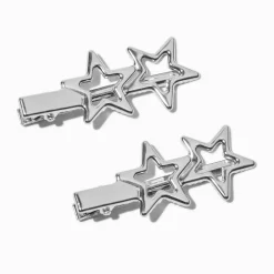 Claire's Barrettes Et Pinces-Barrettes étoiles couleur argentée - Lot de 2