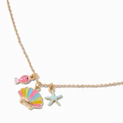 Claire's Colliers-Beach Day Charm Cluster Pendant Necklace