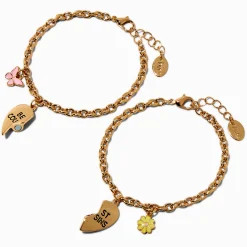 Claire's Bracelets-Best Friends Best Cousins Split Heart Chain Bracelets - 2 Pack