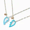 Claire's Colliers-Best Friends Blue Enamel Split Heart Pendant Necklaces - 2 Pack