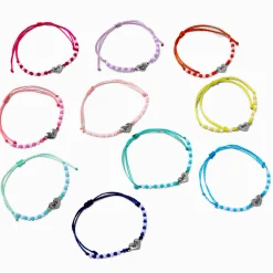 Claire's Bracelets-Best Friends Heart Adjustable Bracelets - 10 Pack