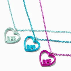 Claire's Colliers-Best Friends Metallic Heart Script "BFF" Necklaces - 3 Pack